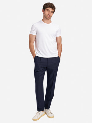 Dk Navy Wayne Herringbone Pants Men's O.N.S Straight Leg