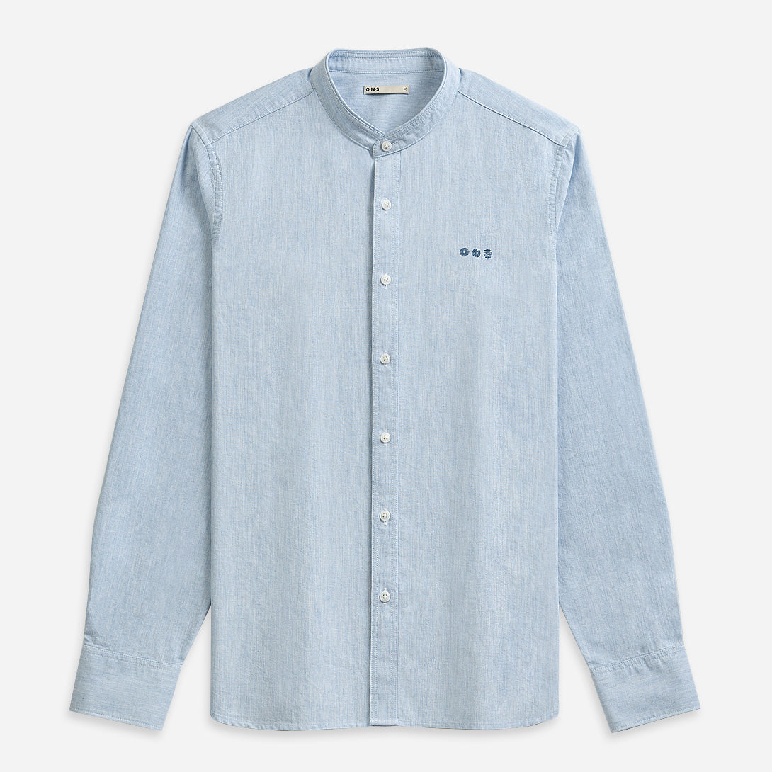 Lt Blue Heather Aleks Heather Oxford Shirt Men's O.N.S Button Up