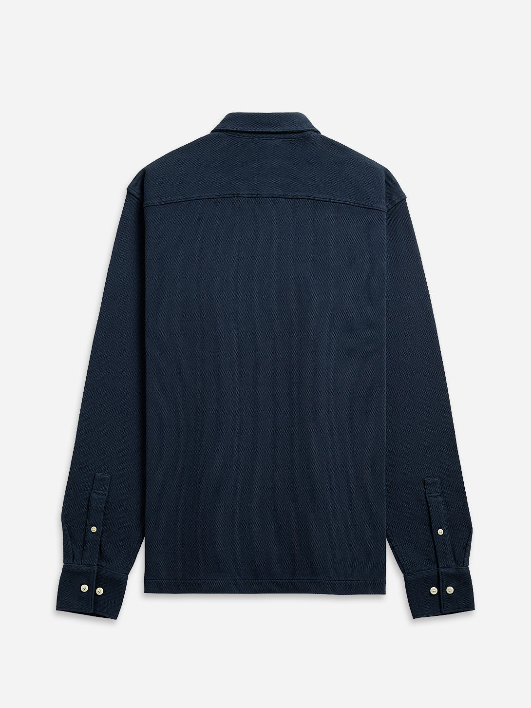 Navy Vance Pique Mens O.N.S Button Up Long Sleeve Knit Shirt