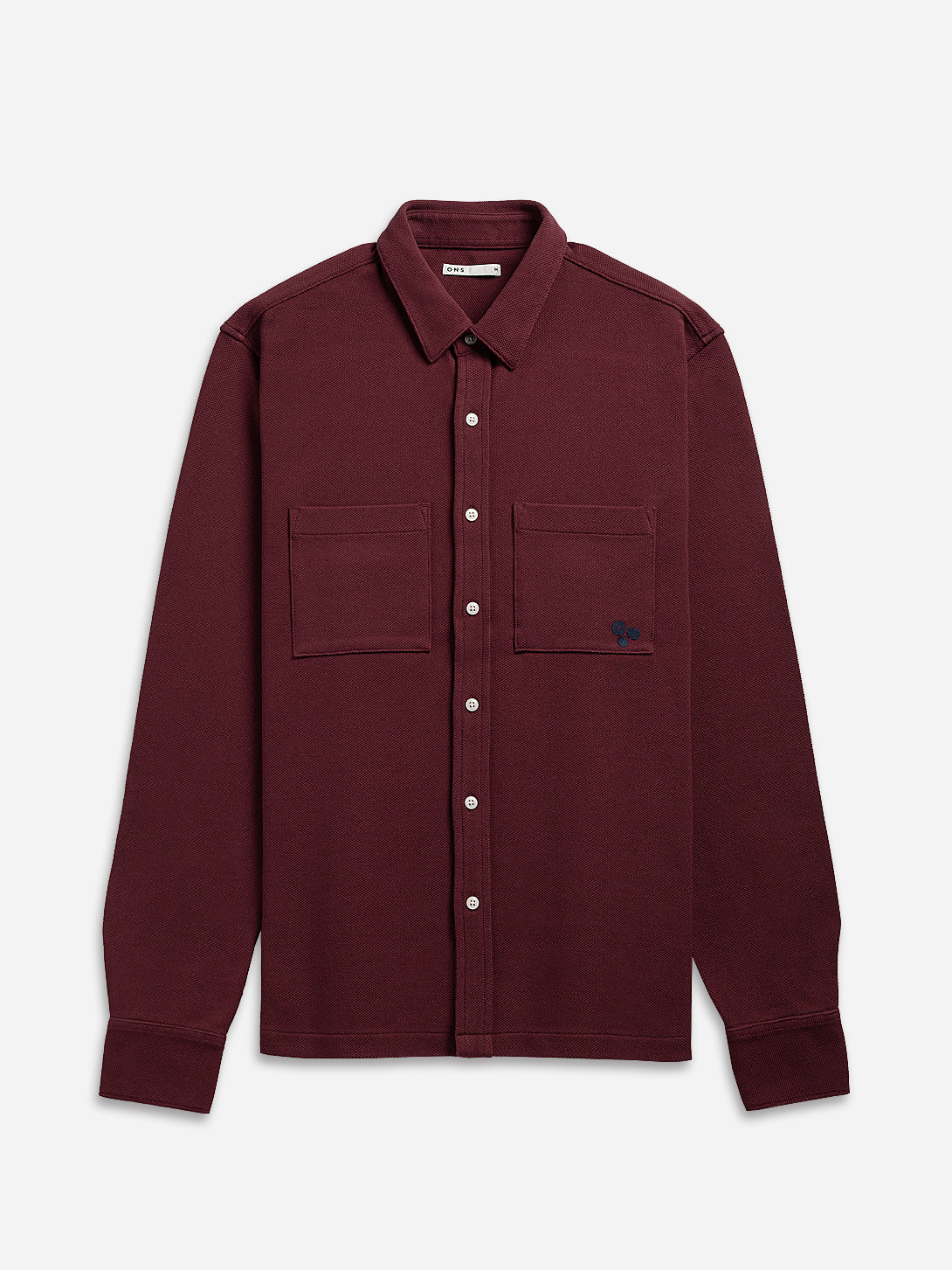 Red Wine Vance Pique Mens O.N.S Button Up Long Sleeve Knit Shirt