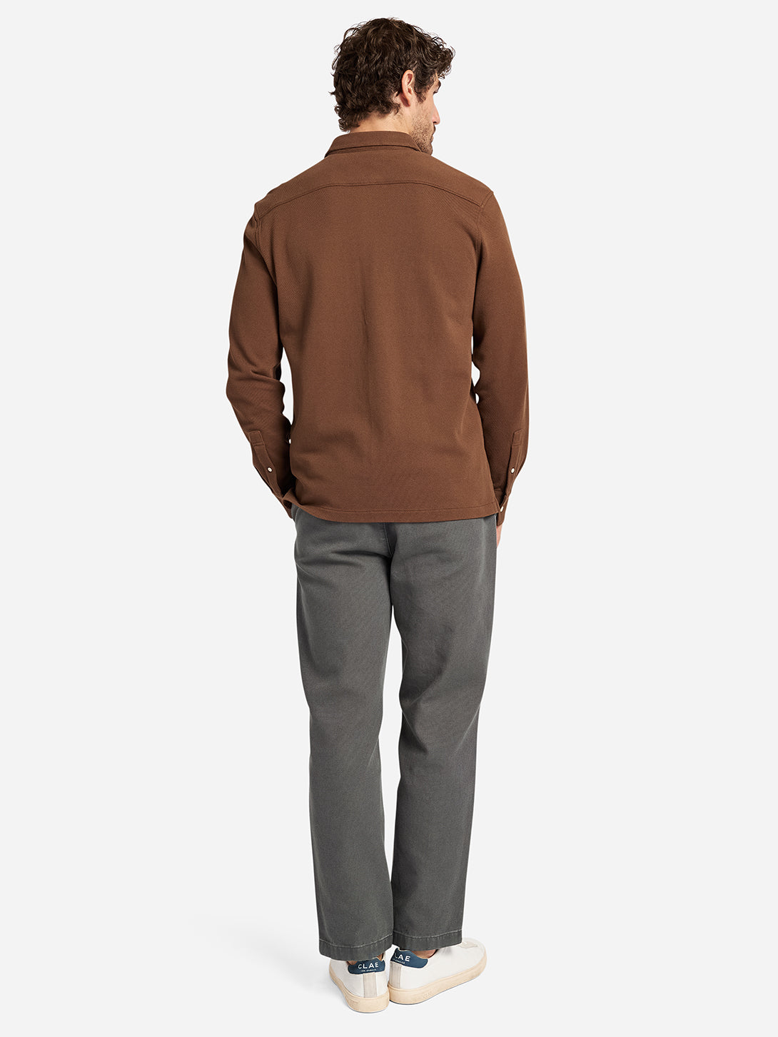 Dark Earth Vance Pique Mens O.N.S Button Up Long Sleeve Knit Shirt