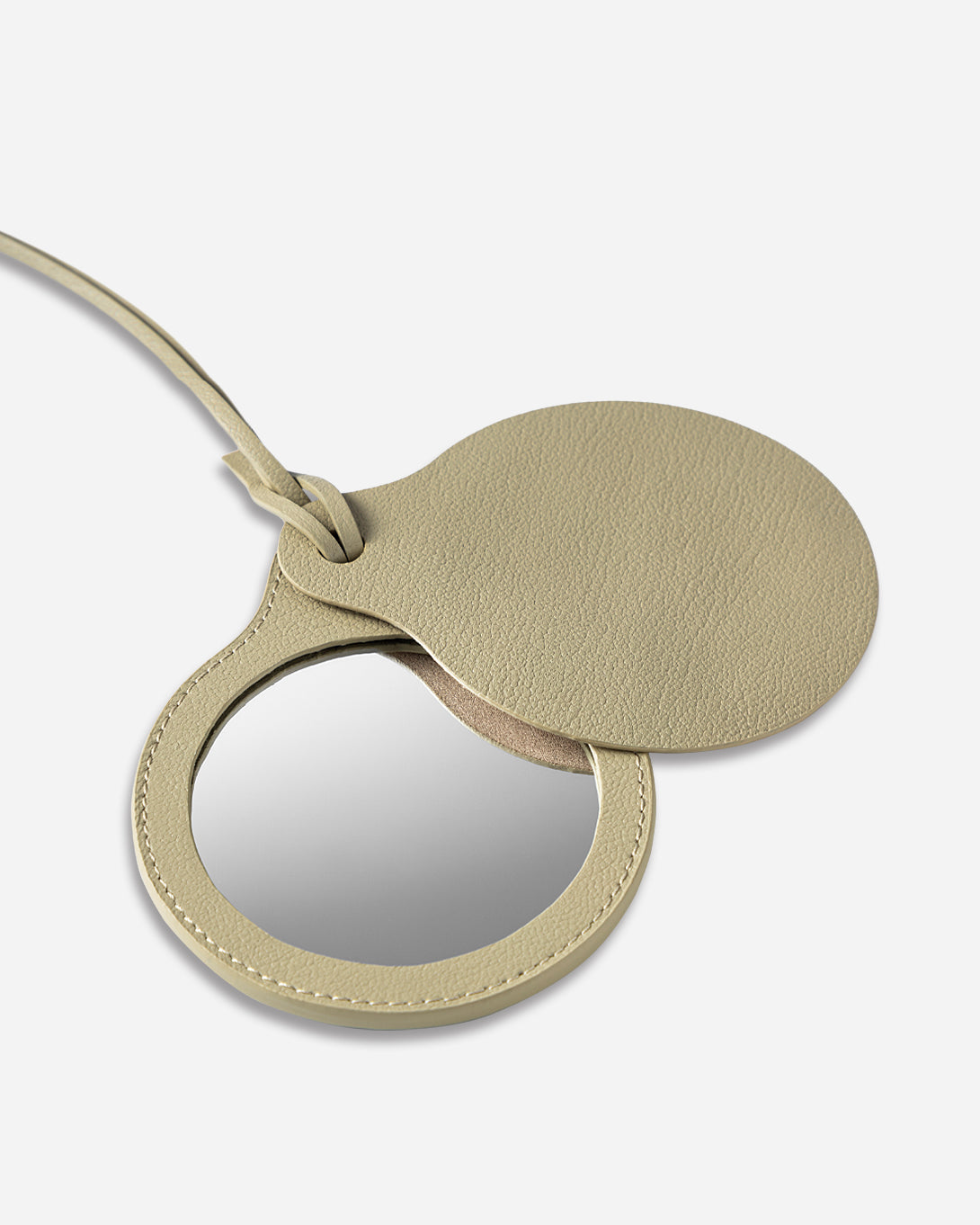 Earthy Olive Mirror With Quilting Womens Small Pocket Makeup Mirror