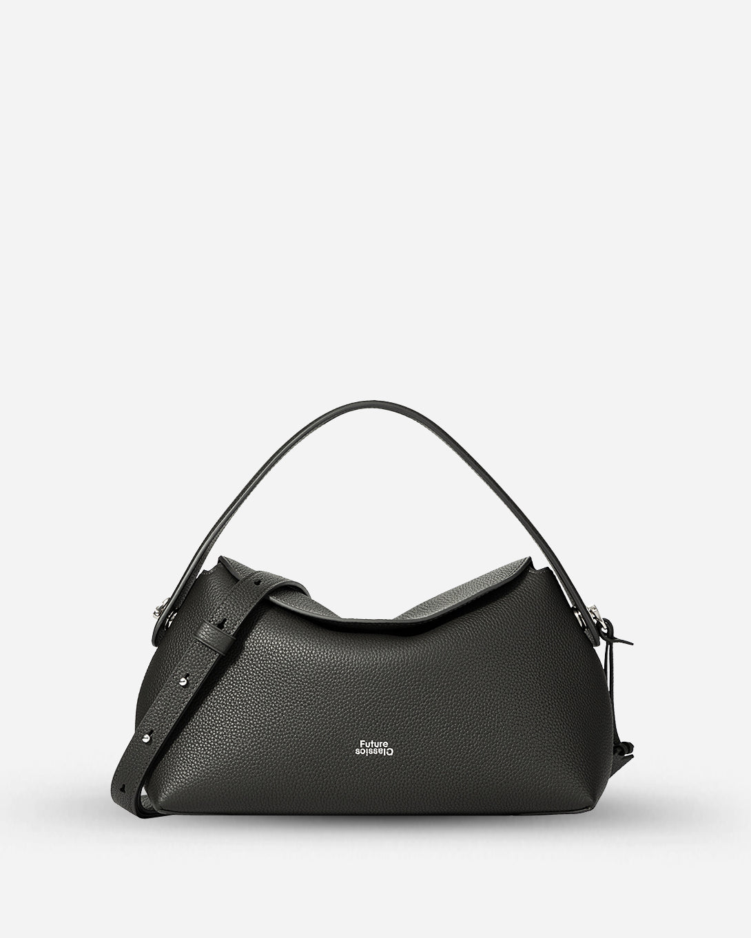 Moonless Night Medium Cradle Shoulder Leather Cradle Shoulder Bag Medium Accessories Bag Black Leather Womens Bag