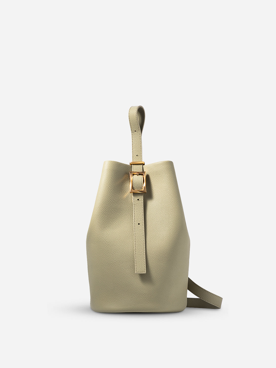 Earthy Olive Medium Convertible Bucket Womens Leather Medium Size Bucket Bag Womens Shoulder Bag Green