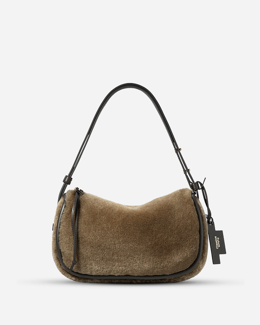 Lead Grey X Shearling Small Sheepskin Loaf Crossbody Womens Small Loaf Shoulder Handbag Sheepskin Exterior Small Accessories Bag