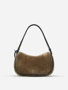 Lead Grey X Shearling Small Sheepskin Loaf Crossbody Womens Small Loaf Shoulder Handbag Sheepskin Exterior Small Accessories Bag