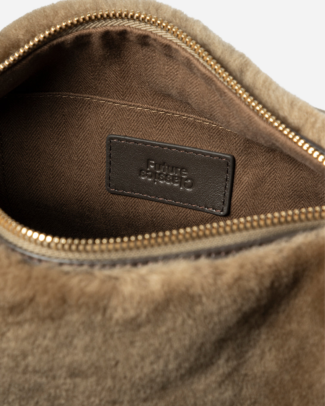 Lead Grey X Shearling Small Sheepskin Loaf Crossbody Womens Small Loaf Shoulder Handbag Sheepskin Exterior Small Accessories Bag