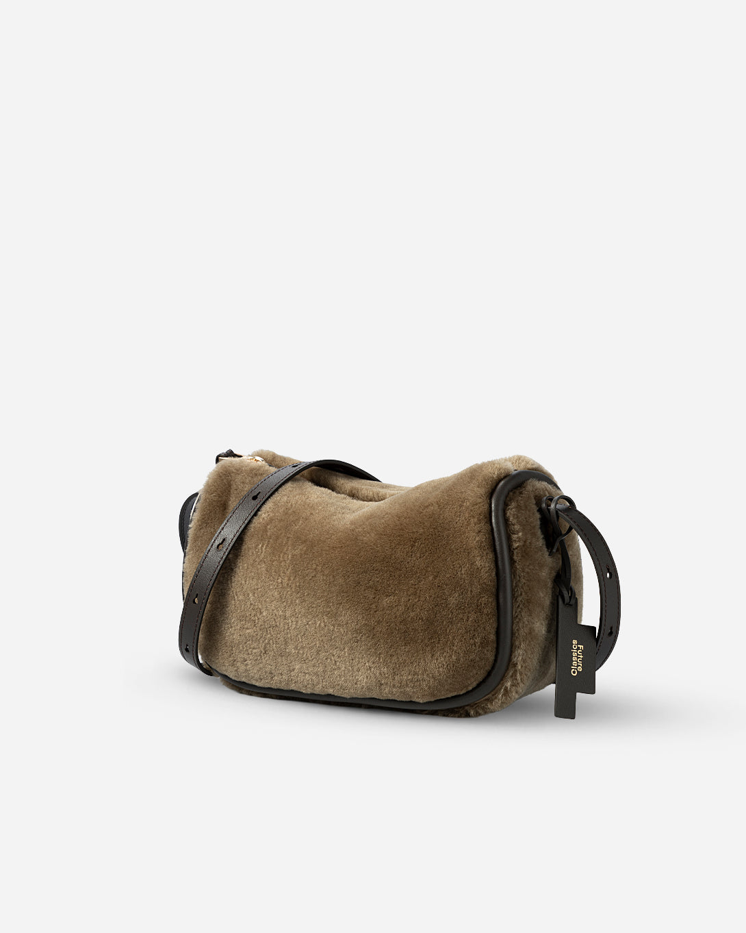 Lead Grey X Shearling Small Sheepskin Loaf Crossbody Womens Small Loaf Shoulder Handbag Sheepskin Exterior Small Accessories Bag
