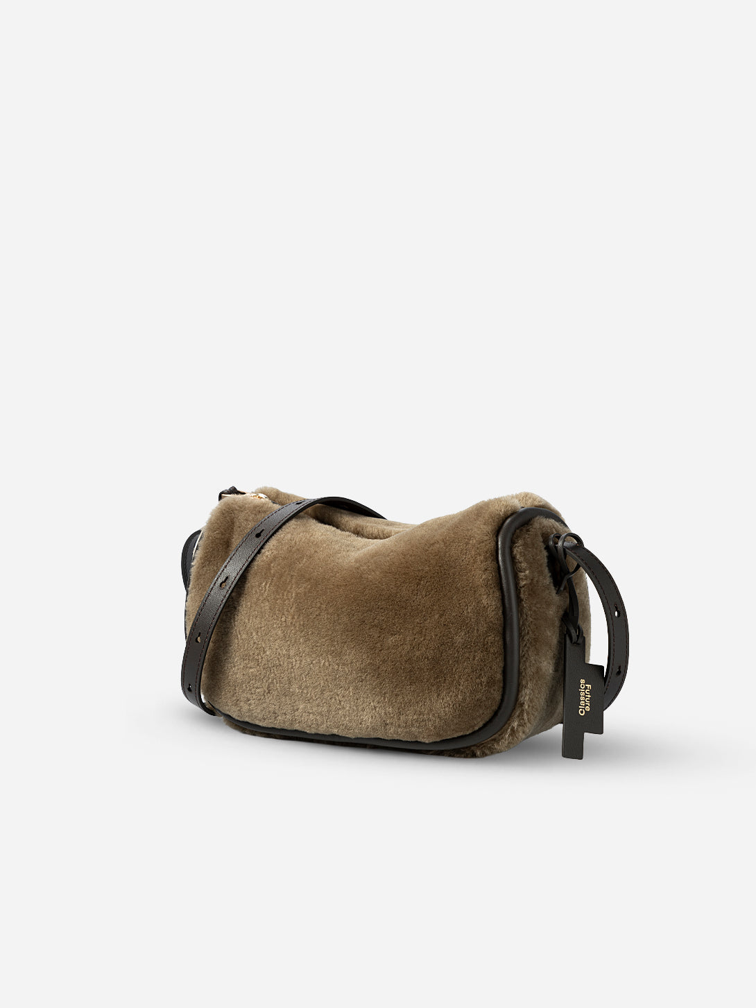 Lead Grey X Shearling Small Sheepskin Loaf Crossbody Womens Small Loaf Shoulder Handbag Sheepskin Exterior Small Accessories Bag