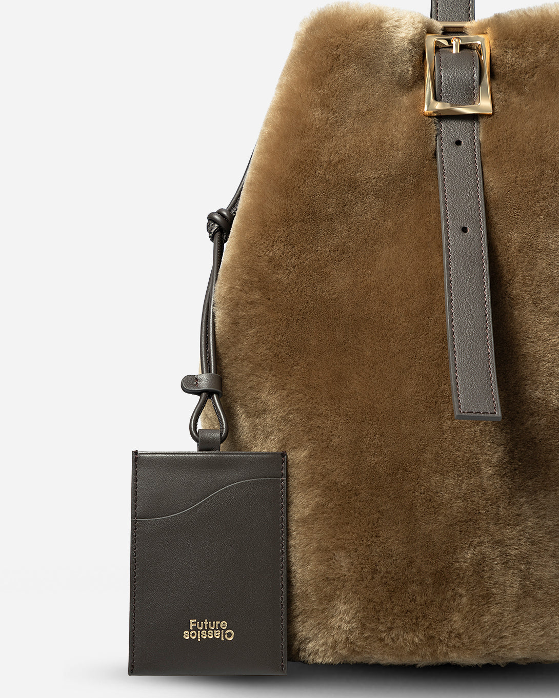 Lead Grey X Shearling Medium Sheep Convertible Bucket Womens Sheepskin Leather Bucket Back Medium Size Shoulder Bag