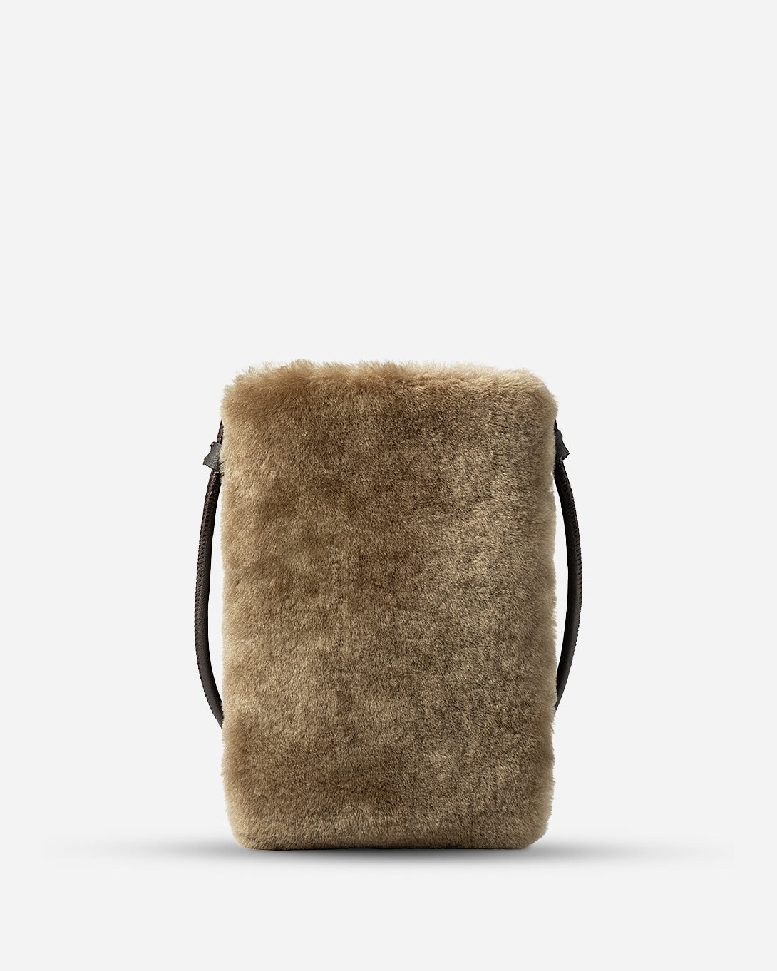 Lead Grey X Shearling Mini Sheepskin Phone Crossbody Womens Leather Phone Crossbody Bag Small Shoulder Bag Sheepskin Exterior