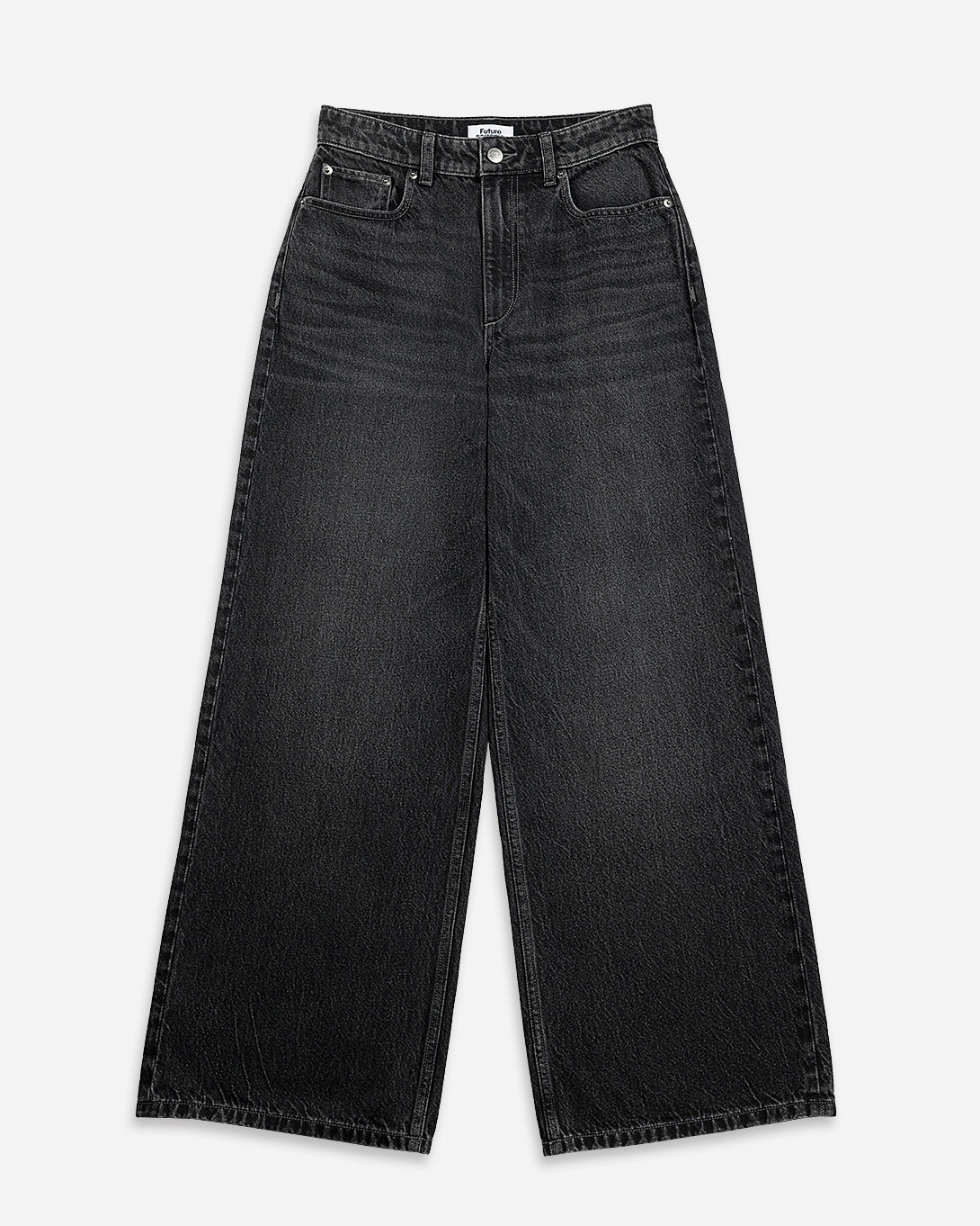 Dk Grey Denim Loose Fit Jeans Dark Grey Womens Wide Leg Baggy Denim Jeans Dark Grey Wash Denim