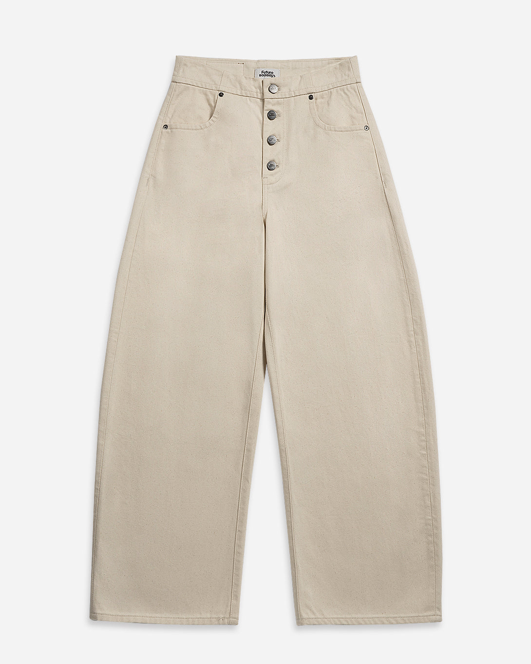 Seedpearl Raw Round Jeans Womens Wide Leg Light Wash jeans Button Up Closure Denim High Waisted Jeans
