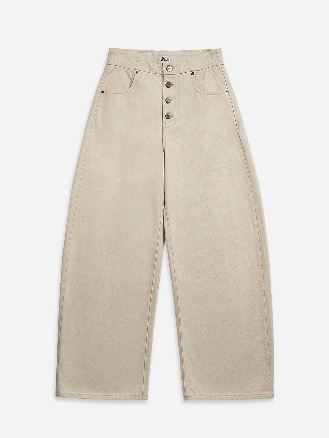 Seedpearl Raw Round Jeans Womens Wide Leg Light Wash jeans Button Up Closure Denim High Waisted Jeans