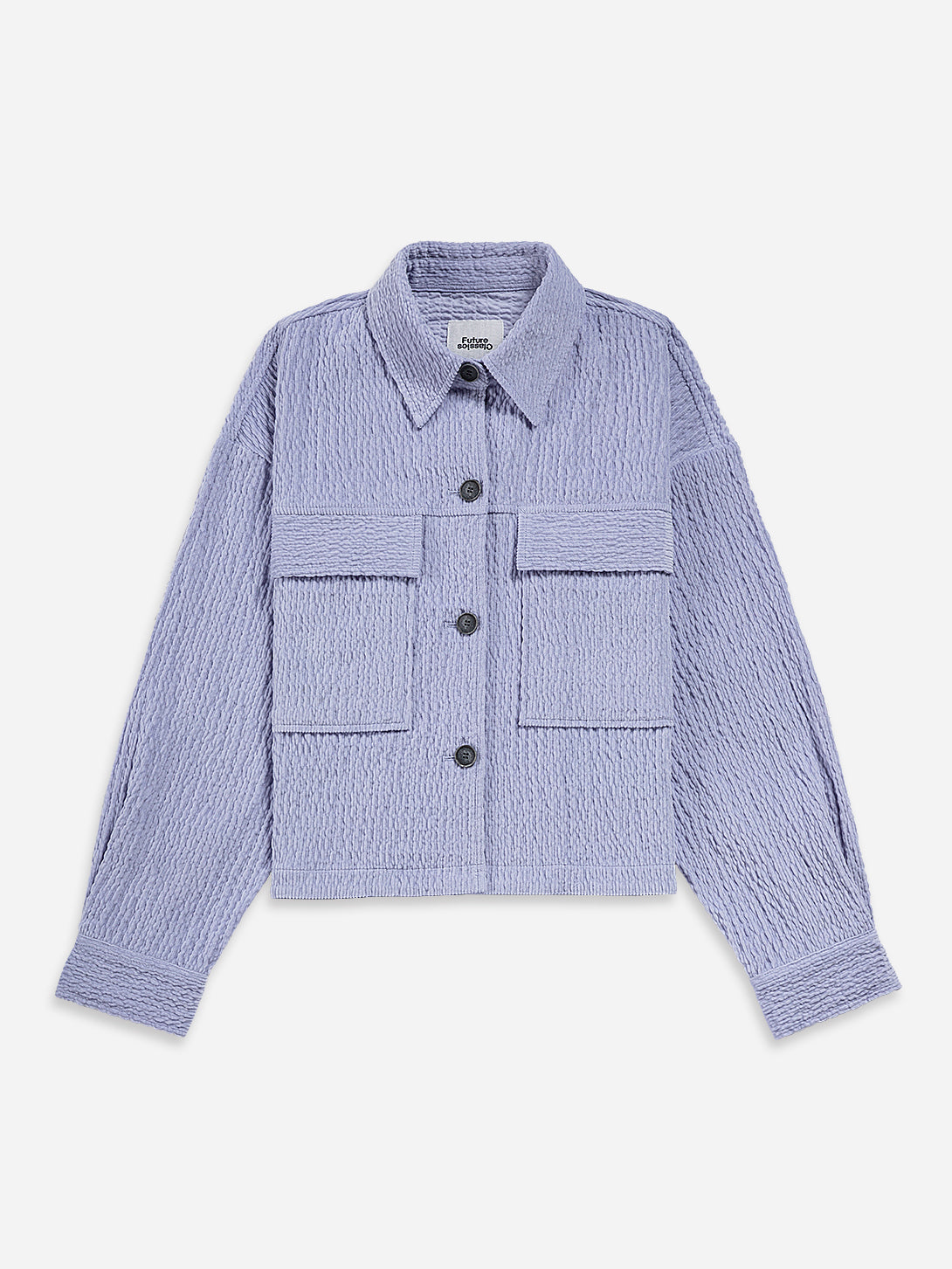 Icelandic Purple Cordurory Short Jacket Womens Textured Button Up Corduory Jacket Collared Corduroy Coat