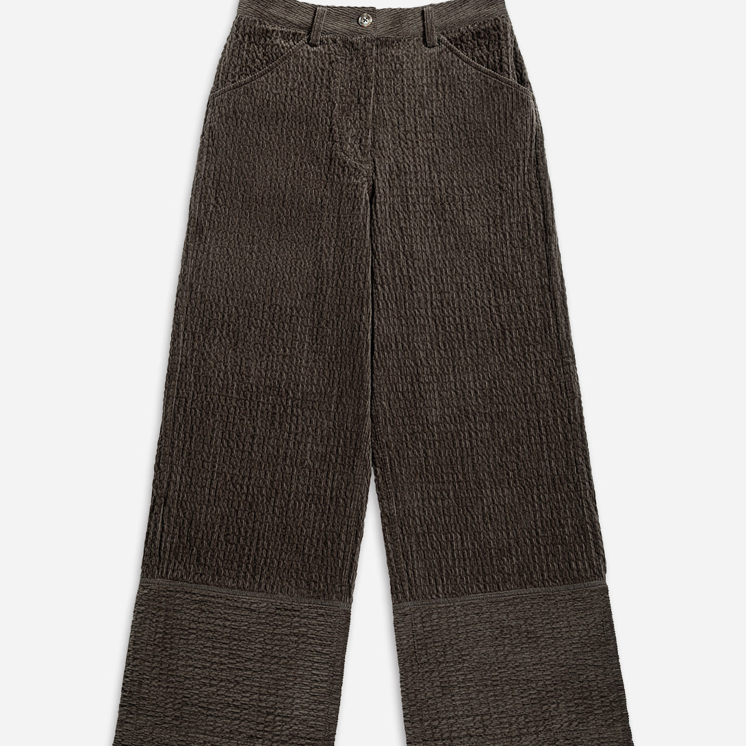 Dk Cedar Corduroy Trousers Corduroy Womens Wide Leg Trousers Two Tone Pants Textured Womens Pants
