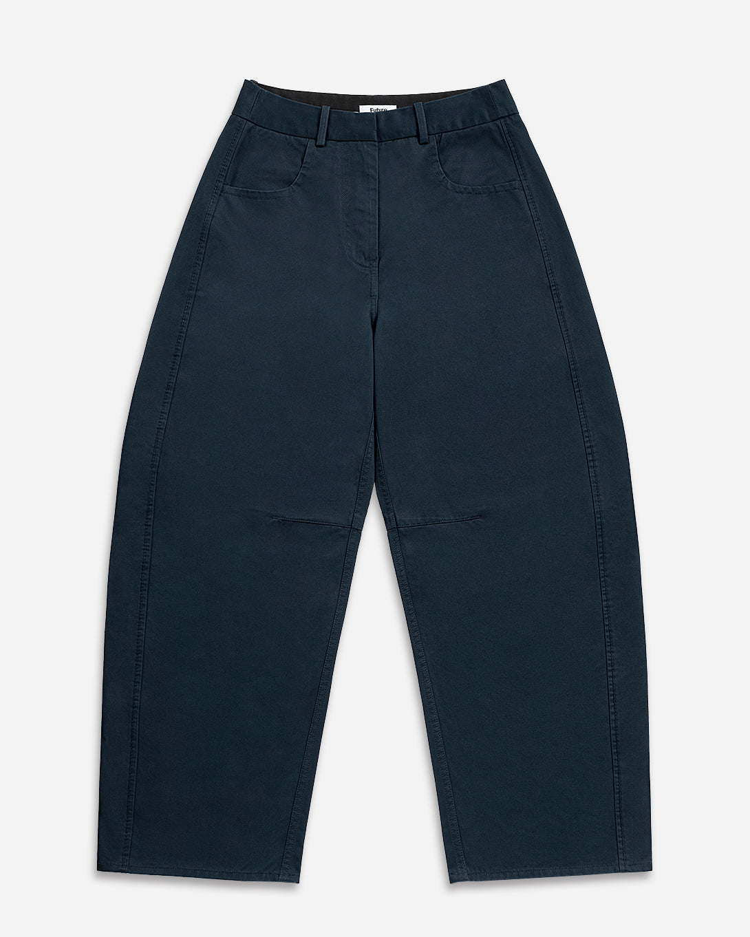 Carbon Round Trousers Womens Shaped Trouser Pants Wide Leg Trousers Cotton Fabric