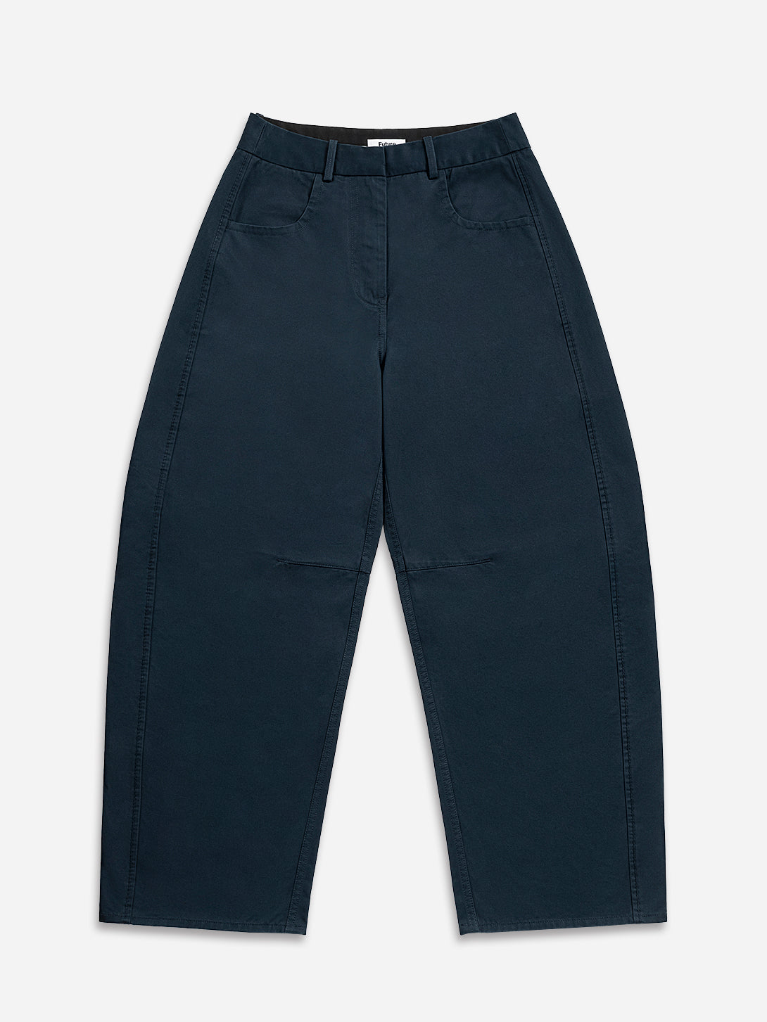 Carbon Round Trousers Womens Shaped Trouser Pants Wide Leg Trousers Cotton Fabric