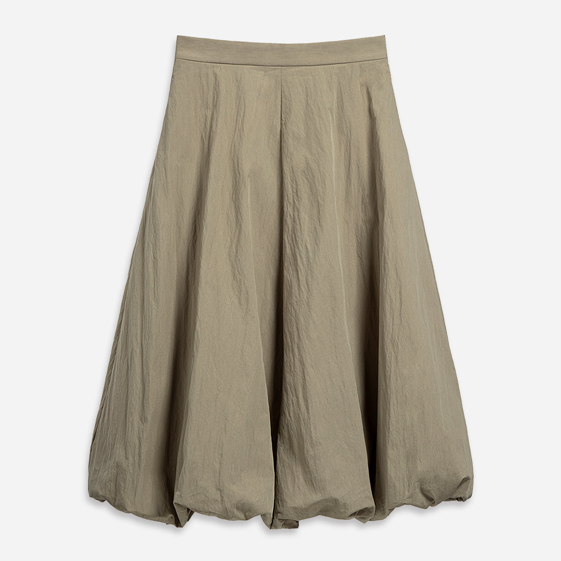 Lead Grey Balloon Skirt Womens Long Skirt Wide Puff Skirt Textured Long Skirt