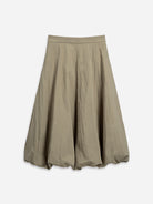 Lead Grey Balloon Skirt Womens Long Skirt Wide Puff Skirt Textured Long Skirt