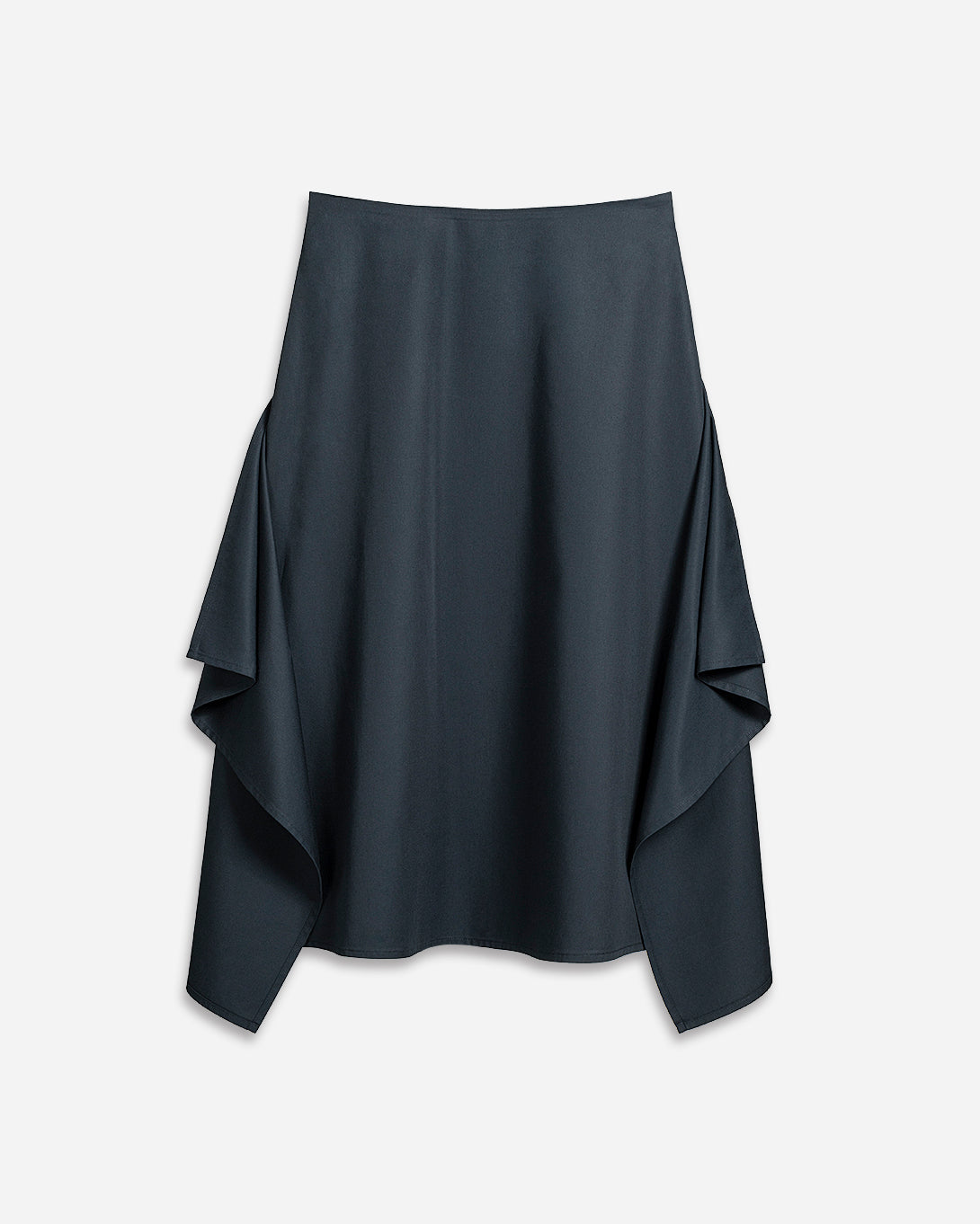 Carbon Draped Skirt Womens Long Skirt Textured Drape Dress Cotton Dress