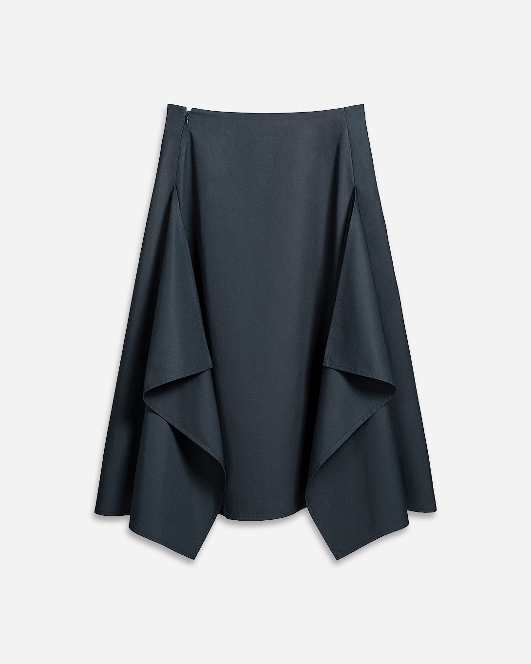 Carbon Draped Skirt Womens Long Skirt Textured Drape Dress Cotton Dress