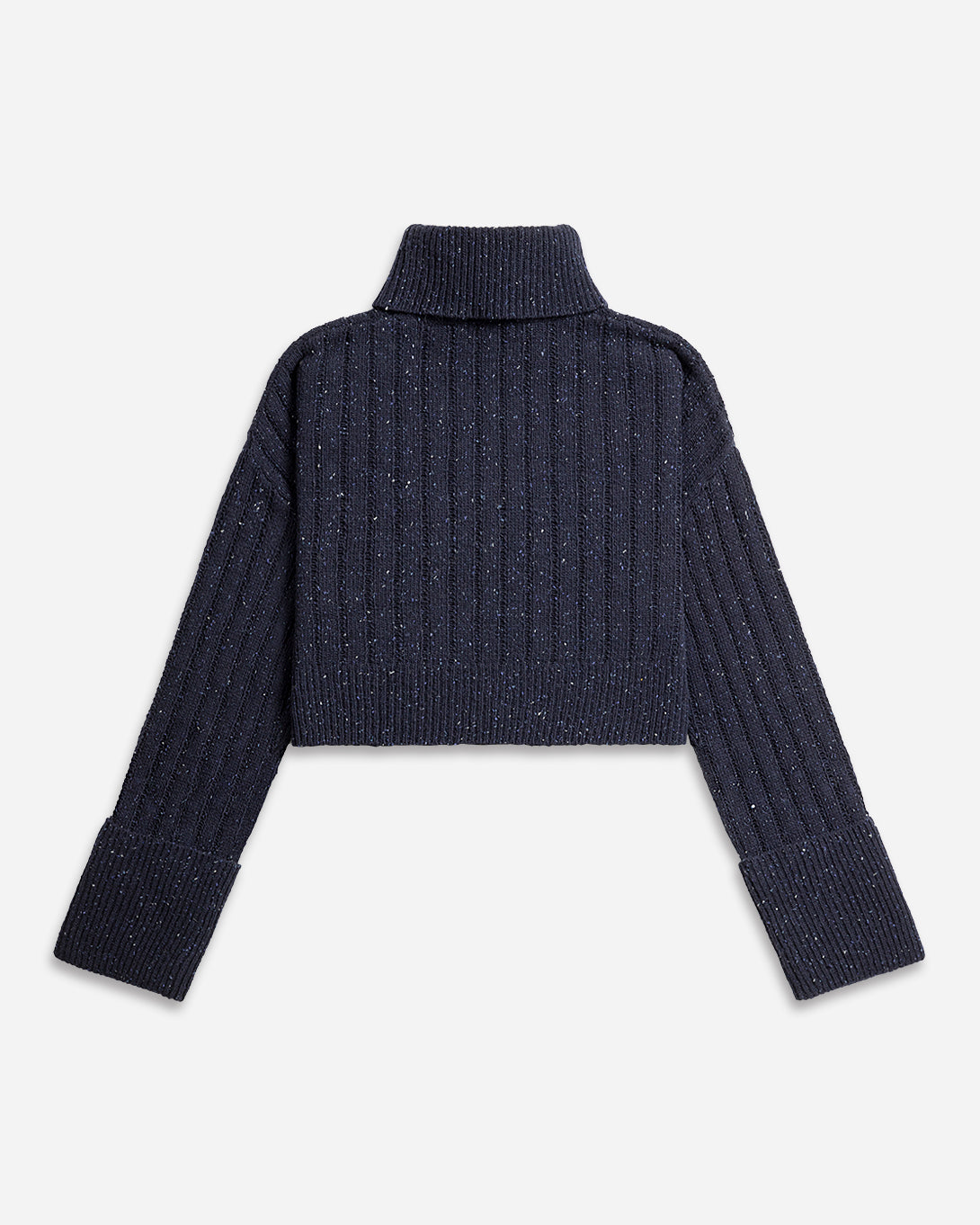 Navy Blazer Heather Cuffed Turtleneck Sweater Womens Cropped Knit Turtleneck Sweater Wool Cashmere Sweater Long Sleeve Pullover