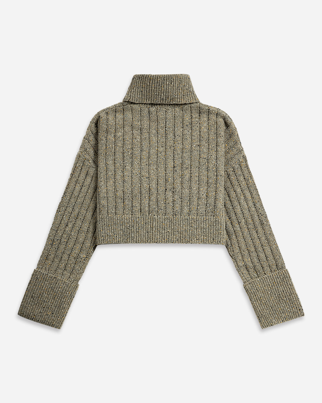 Olive Heather Cuffed Turtleneck Sweater Womens Cropped Knit Turtleneck Sweater Wool Cashmere Sweater Long Sleeve Pullover