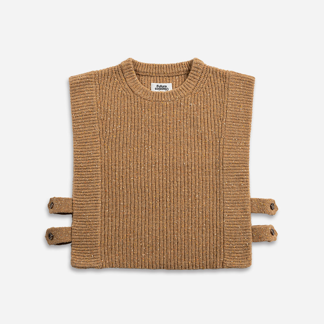 Amberglow Heather Cropped Boxy Sweater Vest Womens Sleeveless Sweater Top Wool Cashmere Top