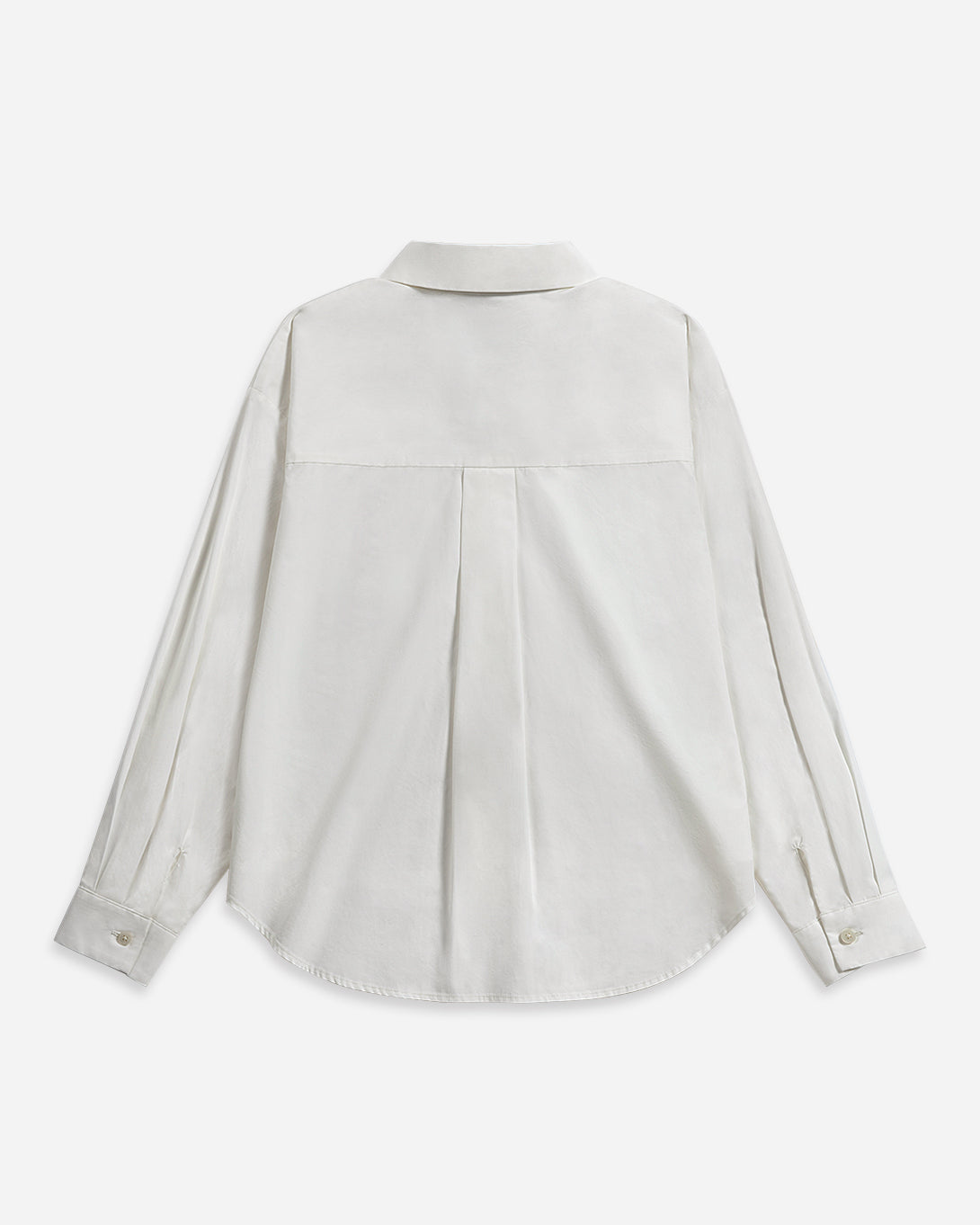 Offwhite Crop Boxy Shirt Womens Button Up Cotton Casual Shirt Long Sleeve Dress Shirt Collared Cropped