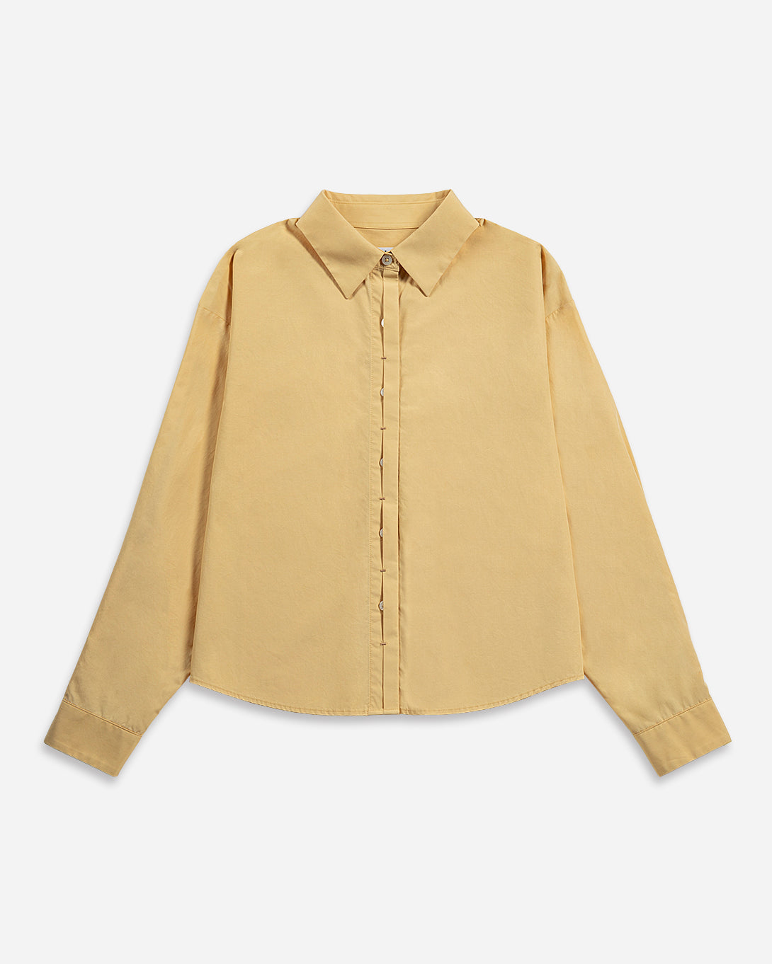 Rattan Crop Boxy Shirt Womens Button Up Cotton Casual Shirt Long Sleeve Dress Shirt Collared Cropped