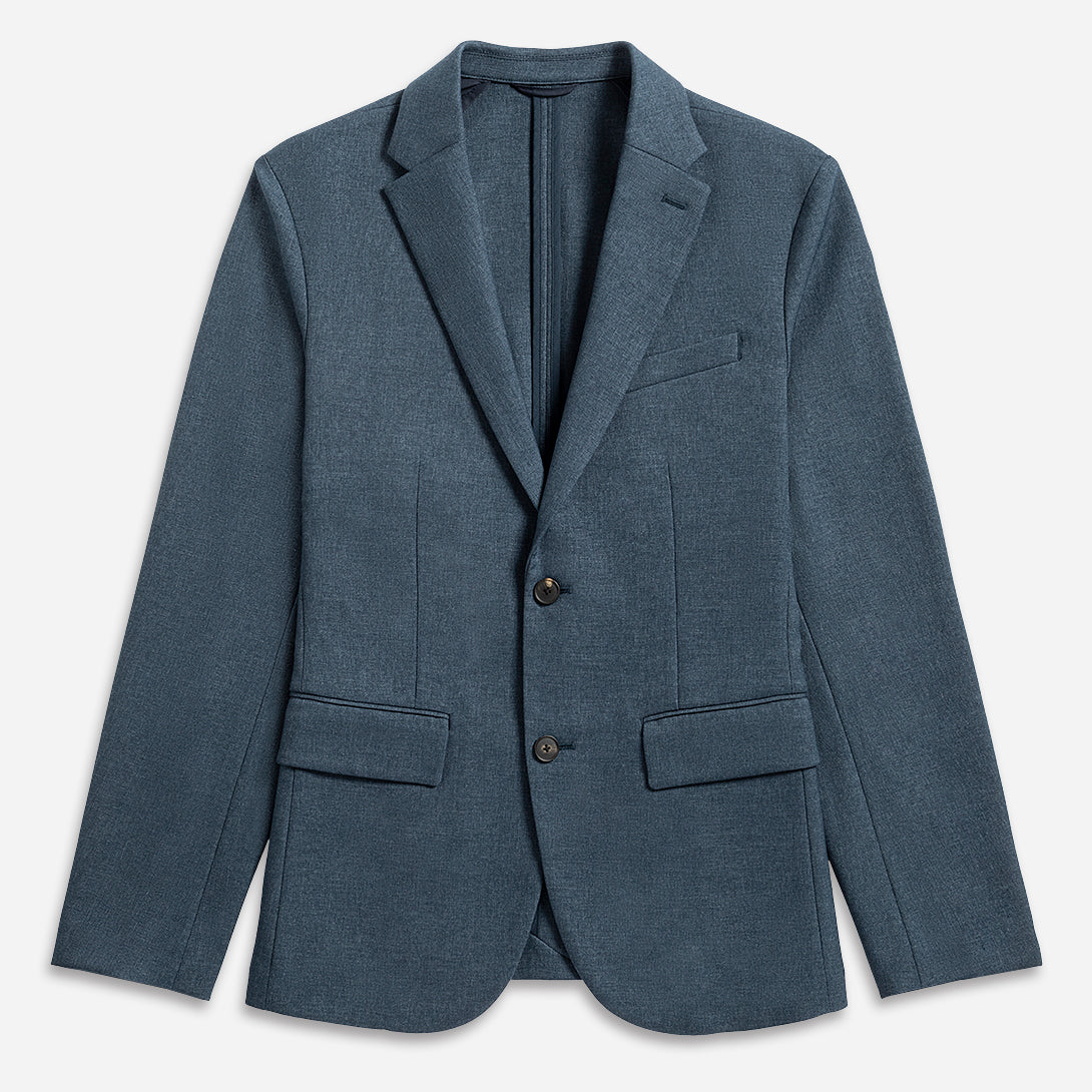 Marine Navy Kent Travel Blazer Mens Polyester Blazer Stretch Sportscoat Two Button Closure Layering Blazer