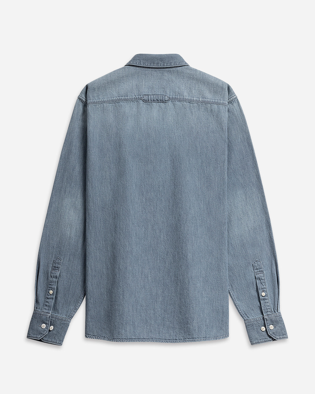 Lt Indigo Arthur Denim Shirt Mens Denim Cutaway Collar Button Up Shirt Faded Denim Durable Denim Shirt Casual Button Up