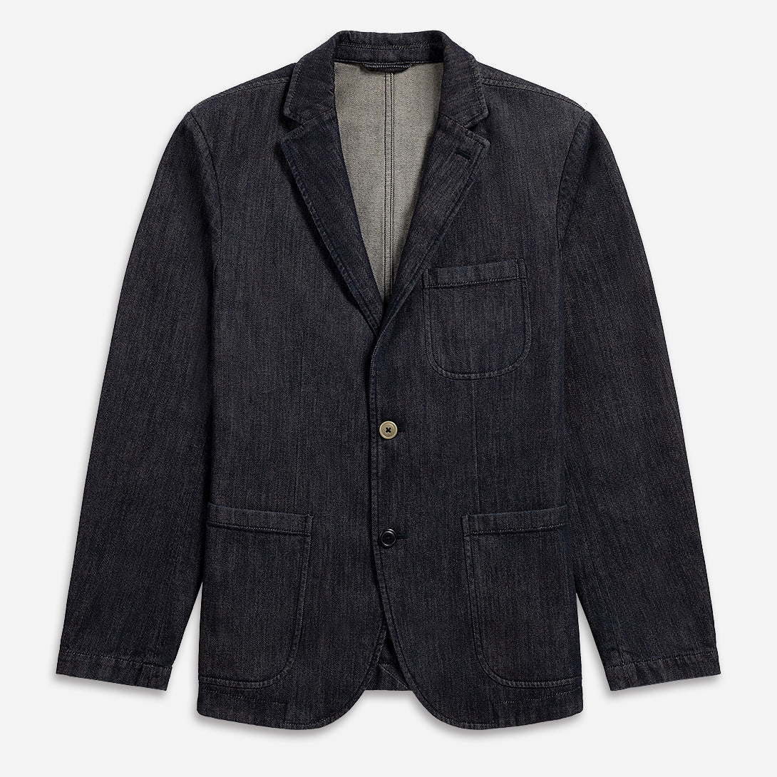 Dk Indigo Perry Denim Blazer Mens Unlined Denim Casual Blazer Mens Sportscoat Dk Indigo Denim Outerwear