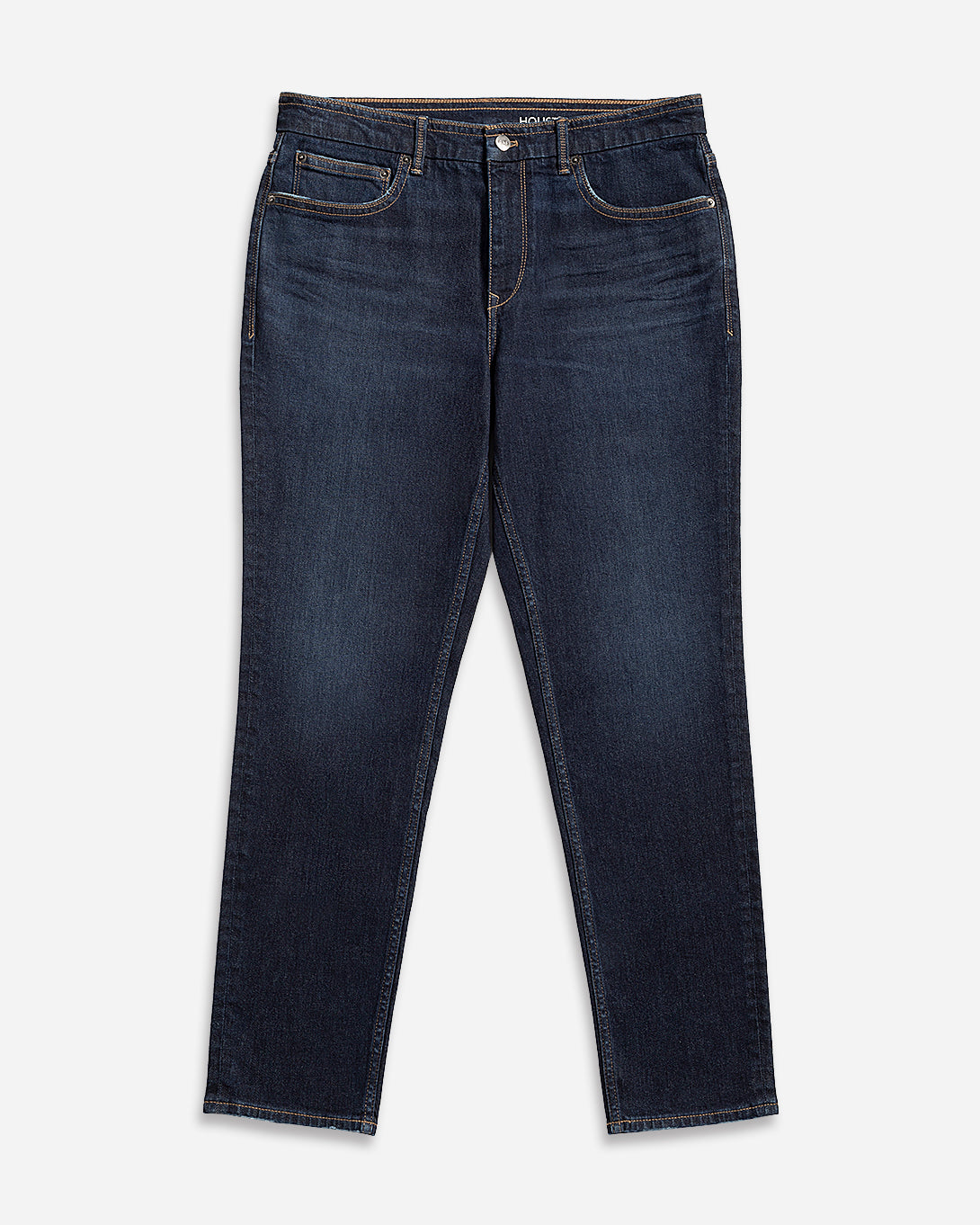 Dk Indigo Houstons Denim Jeans Mens Tapered Denim Jeans Worn Vintage Denim Wash Straight Fit Jeans