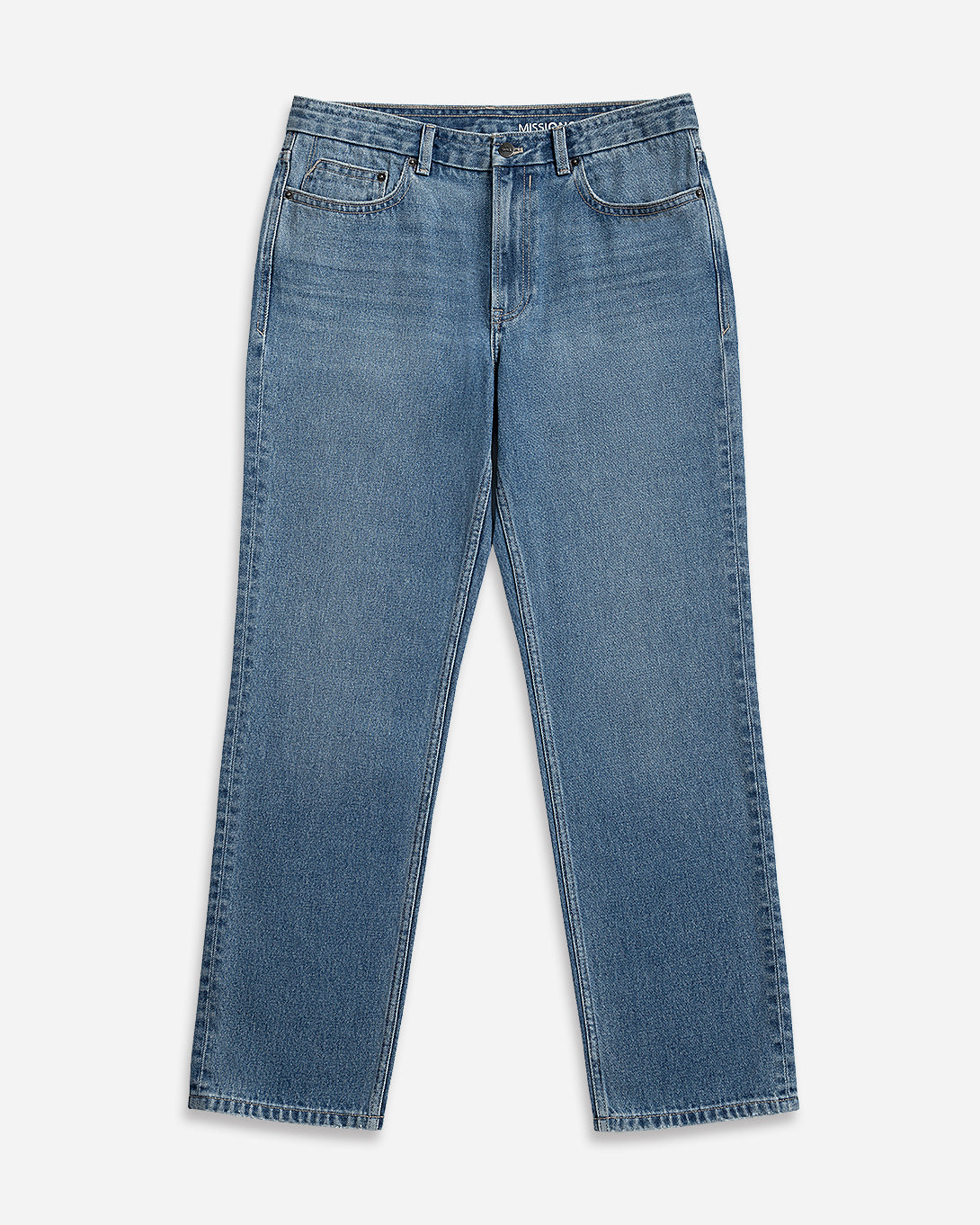 Lt Indigo Missions Denim Jeans Mens Straight Leg Denim Jeans Light Wash Blue Denim Worn In Denim Pants