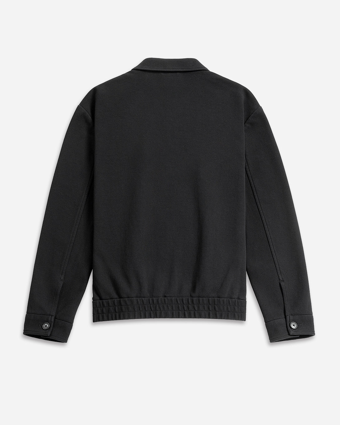 Black Hawthorn Twill Knit Jacket Mens Collared Button Up Knit Jacket Layering Mens Jacket Waffle Knit Fabric