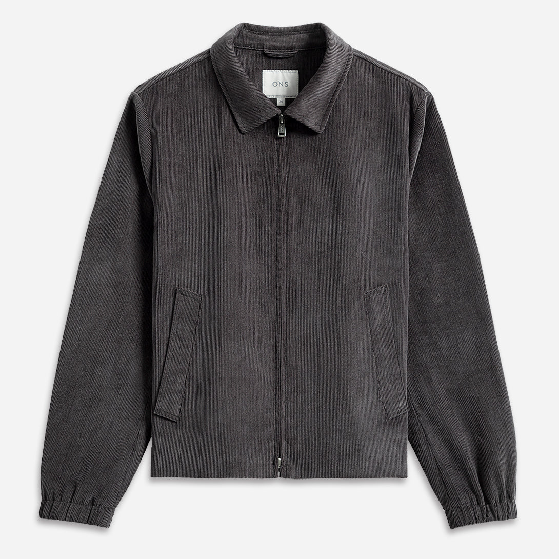 Dk Charcoal Connor Corduroy Jacket Mens Corduroy Zip Up Jacket Light Outerwear Soft Brushed Corduroy