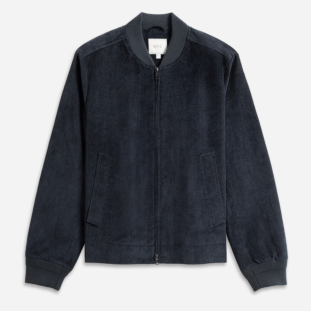 Dk Navy Dominic Corduroy Jacket Mens Corduroy Bomber Jacket Zip Up Cropped Jacket