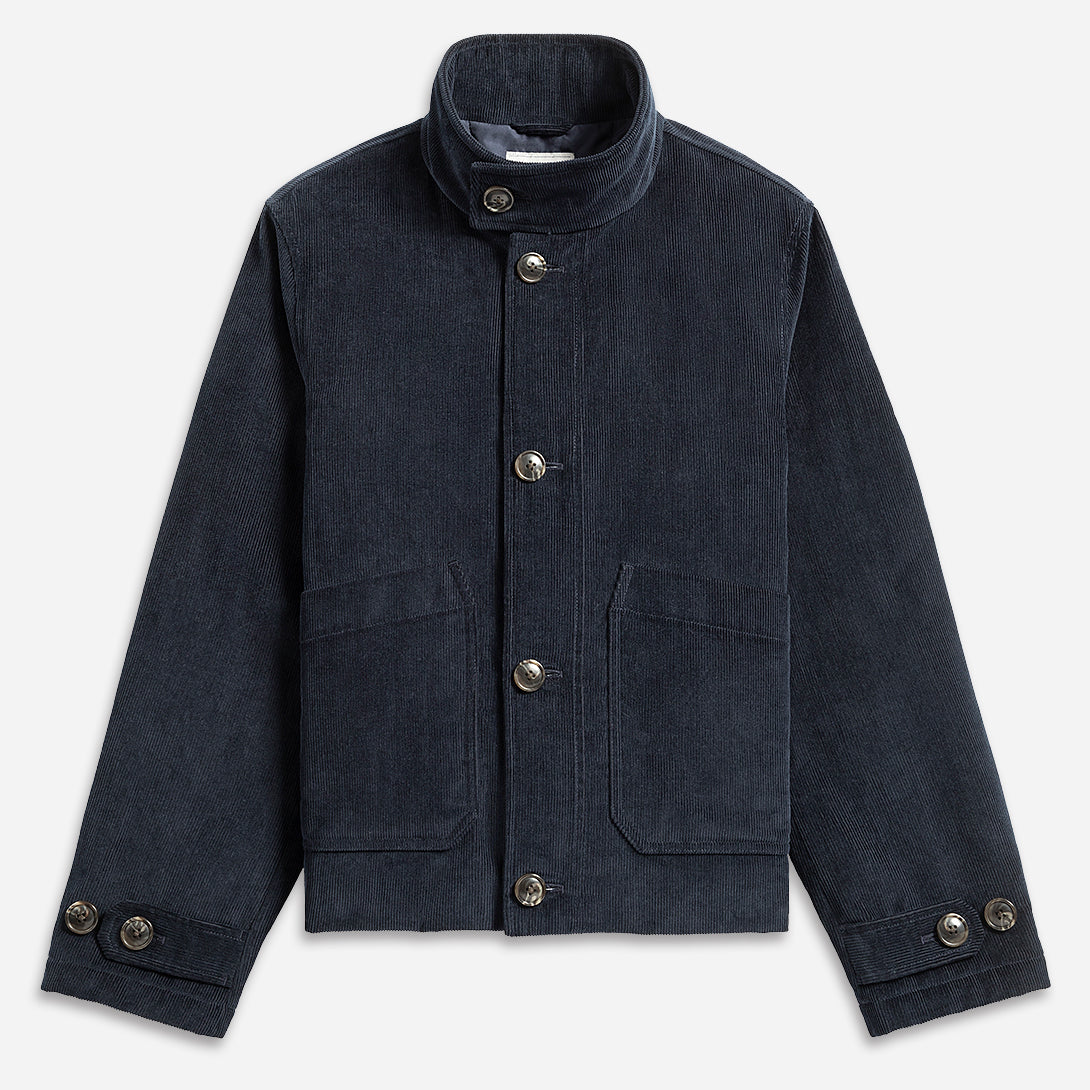 Dk Navy Barretto Padded Corduroy Jacket Mens Corduroy Insulated Jacket Warm Corduroy Coat Padded