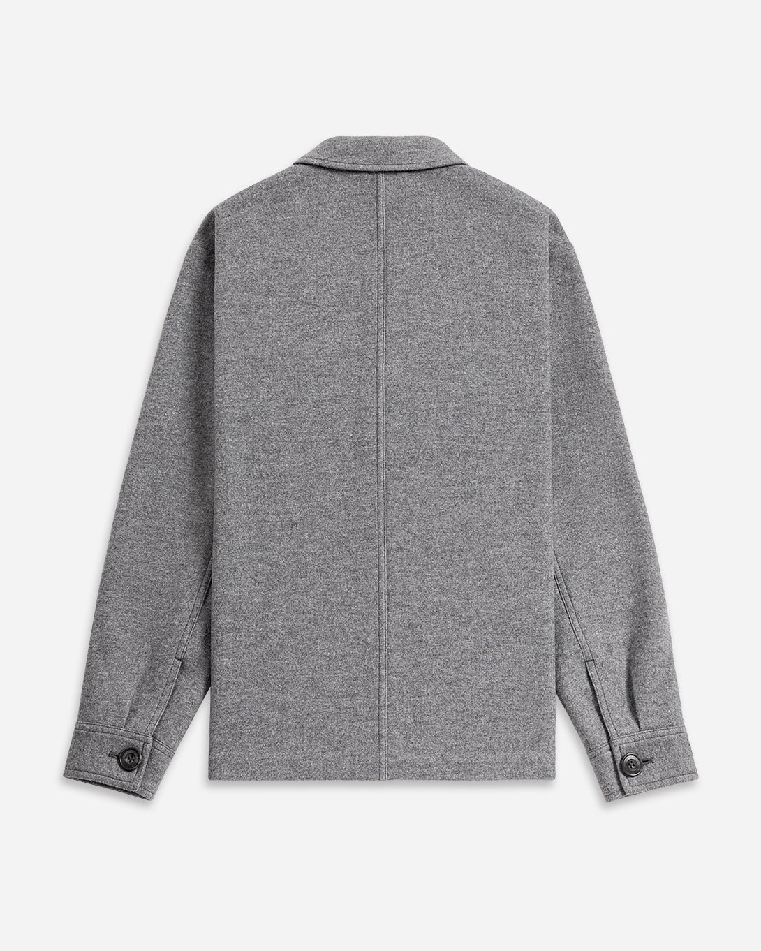 Grey Heather Remi Wool Jacket Mens Button Up Collared Shirt Jacket Layering Overshirt Chore Jacket