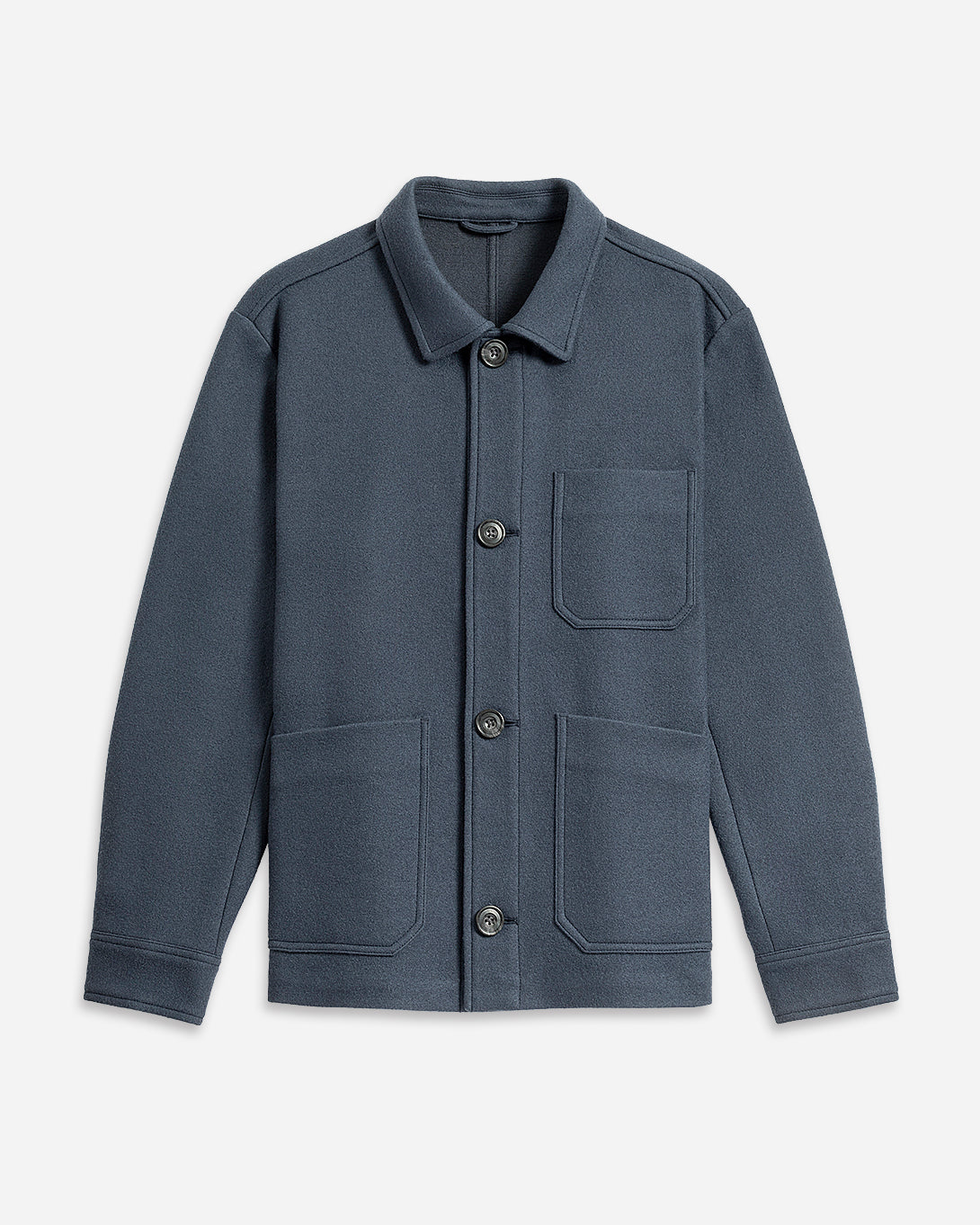 Yale Blue Remi Wool Jacket Mens Button Up Collared Shirt Jacket Layering Overshirt Chore Jacket