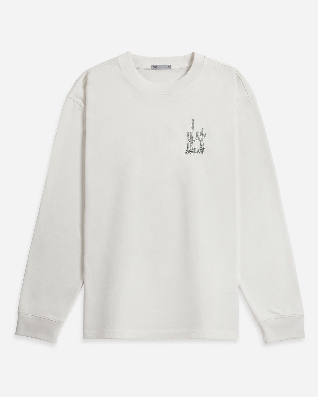 Bright White Angelo Printed Tee Mens Long Sleeve Crew Neck Tee Graphic Print Shirt