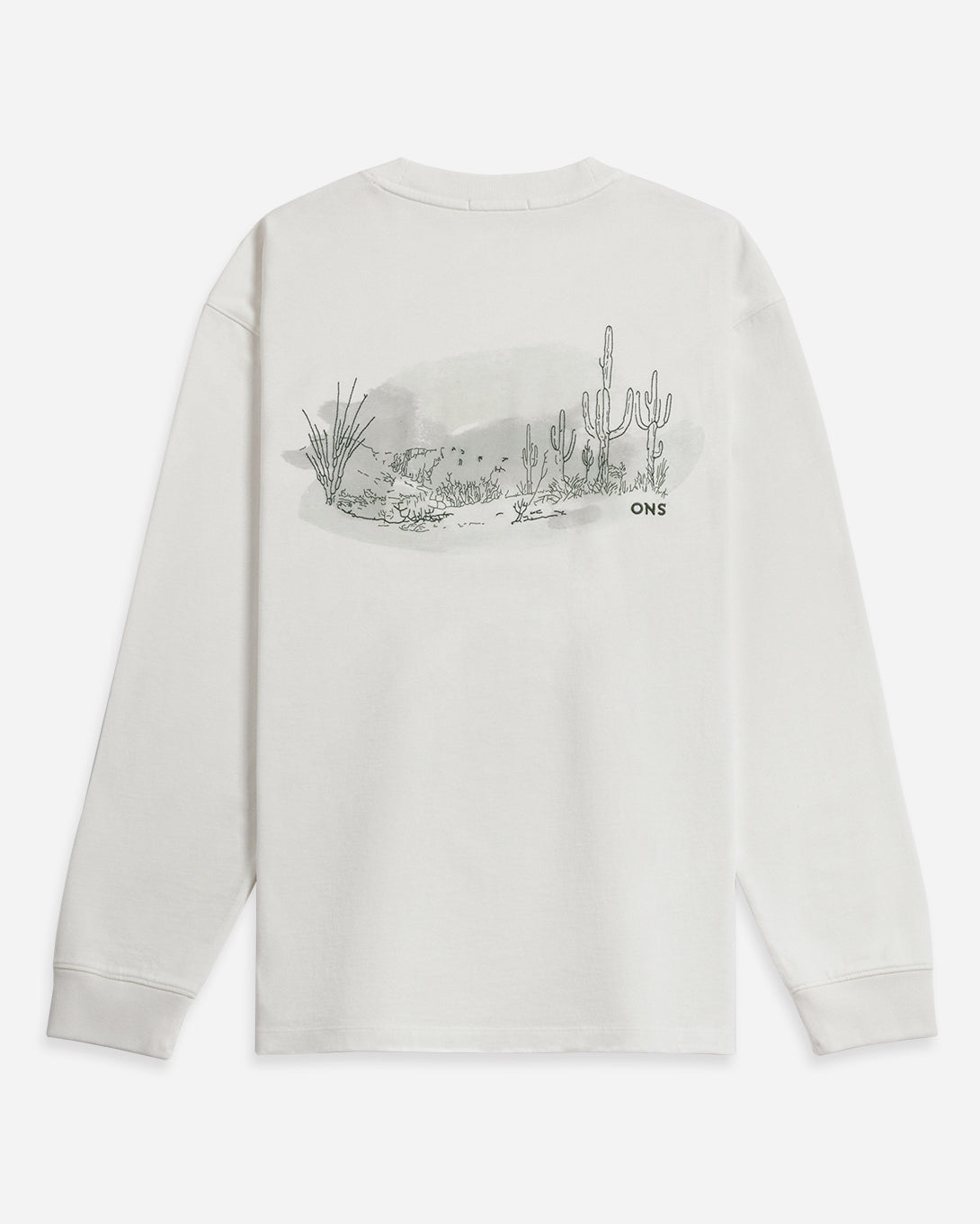 Bright White Angelo Printed Tee Mens Long Sleeve Crew Neck Tee Graphic Print Shirt
