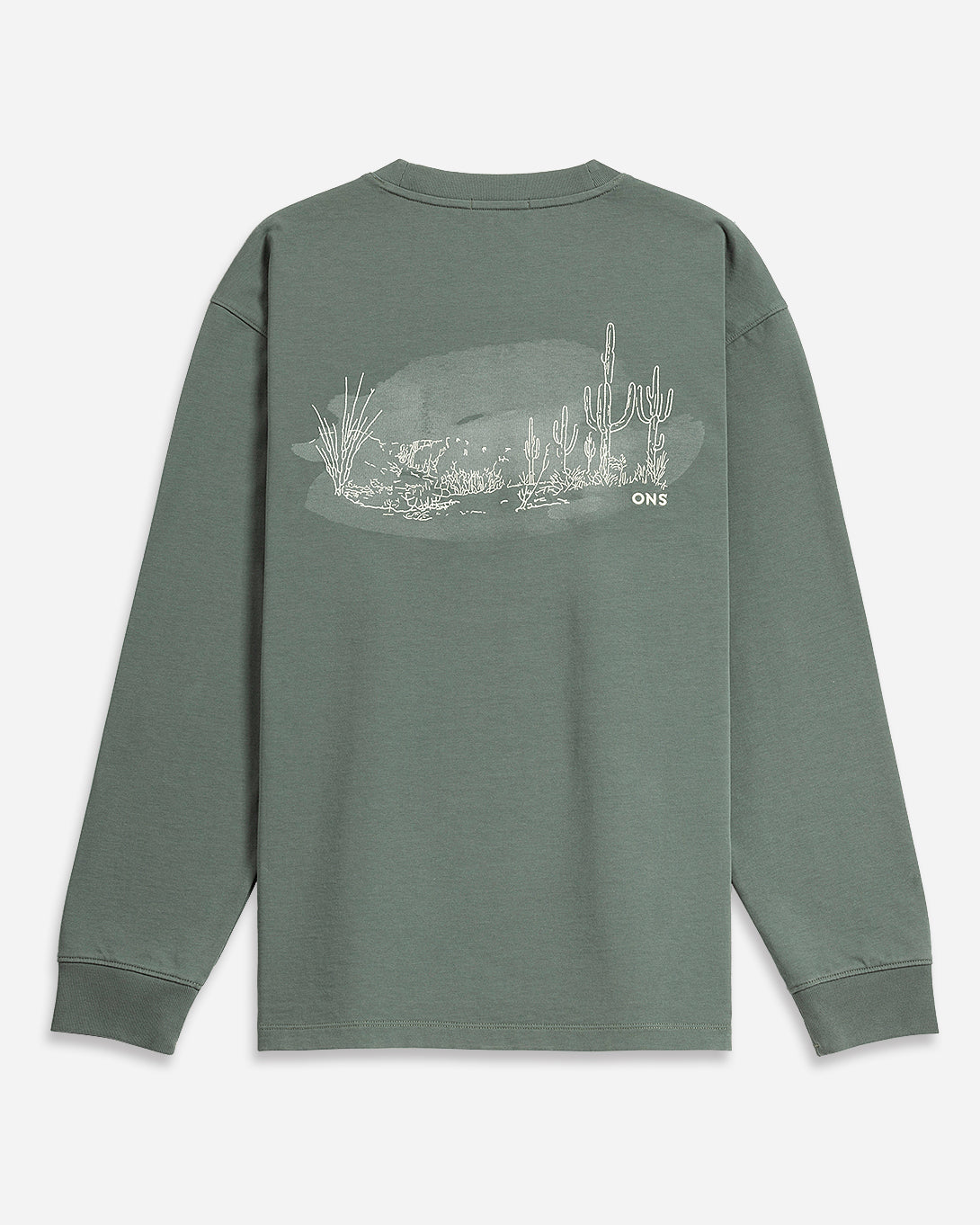 Stormy Sea Angelo Printed Tee Mens Long Sleeve Crew Neck Tee Graphic Print Shirt