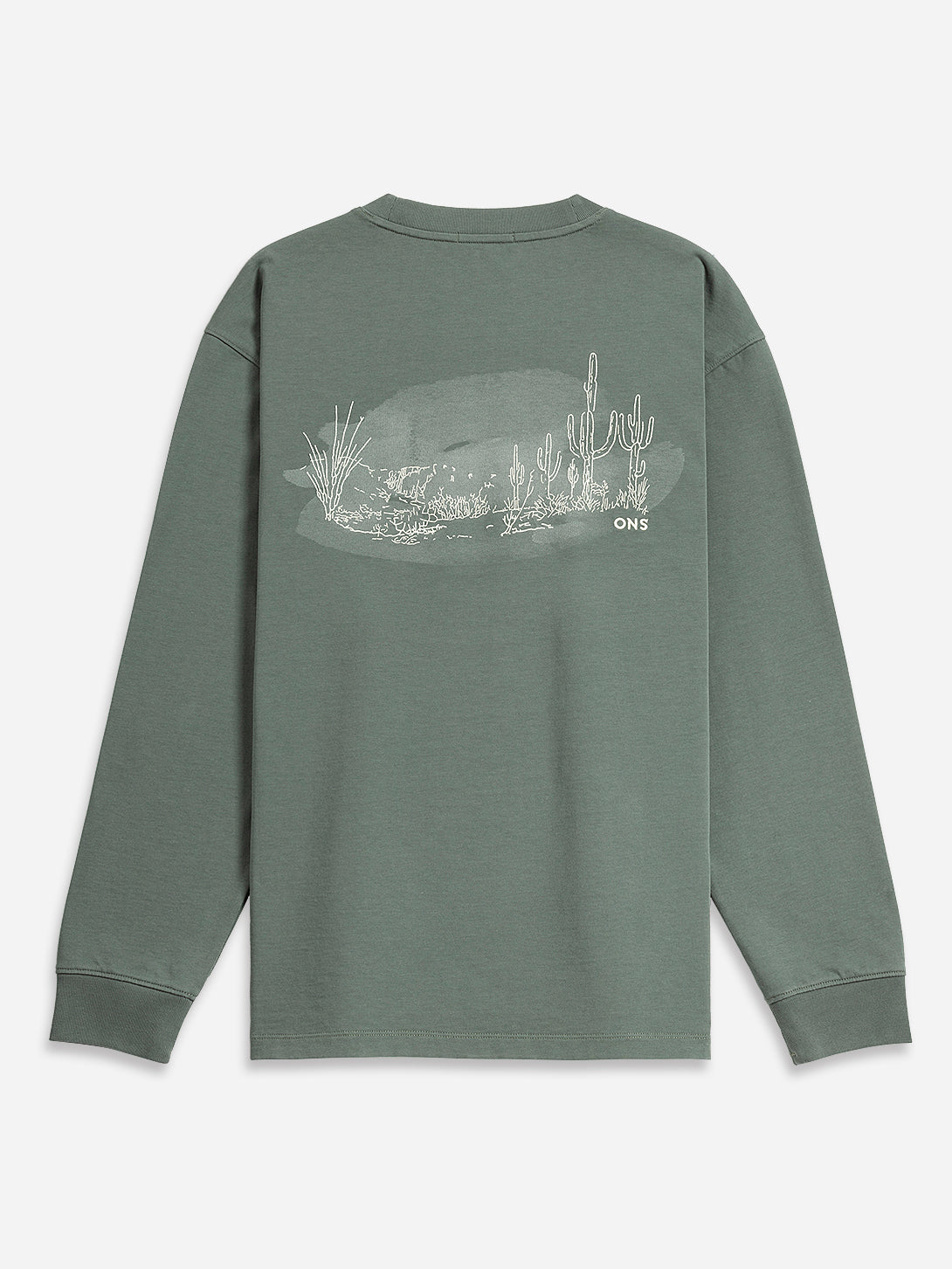 Stormy Sea Angelo Printed Tee Mens Long Sleeve Crew Neck Tee Graphic Print Shirt