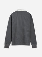 Dk Shadow Lind Waffle Rugby Polo Mens Long Sleeve Polo Waffle Fabric Contrast Collar Polo Classic Long Sleeve