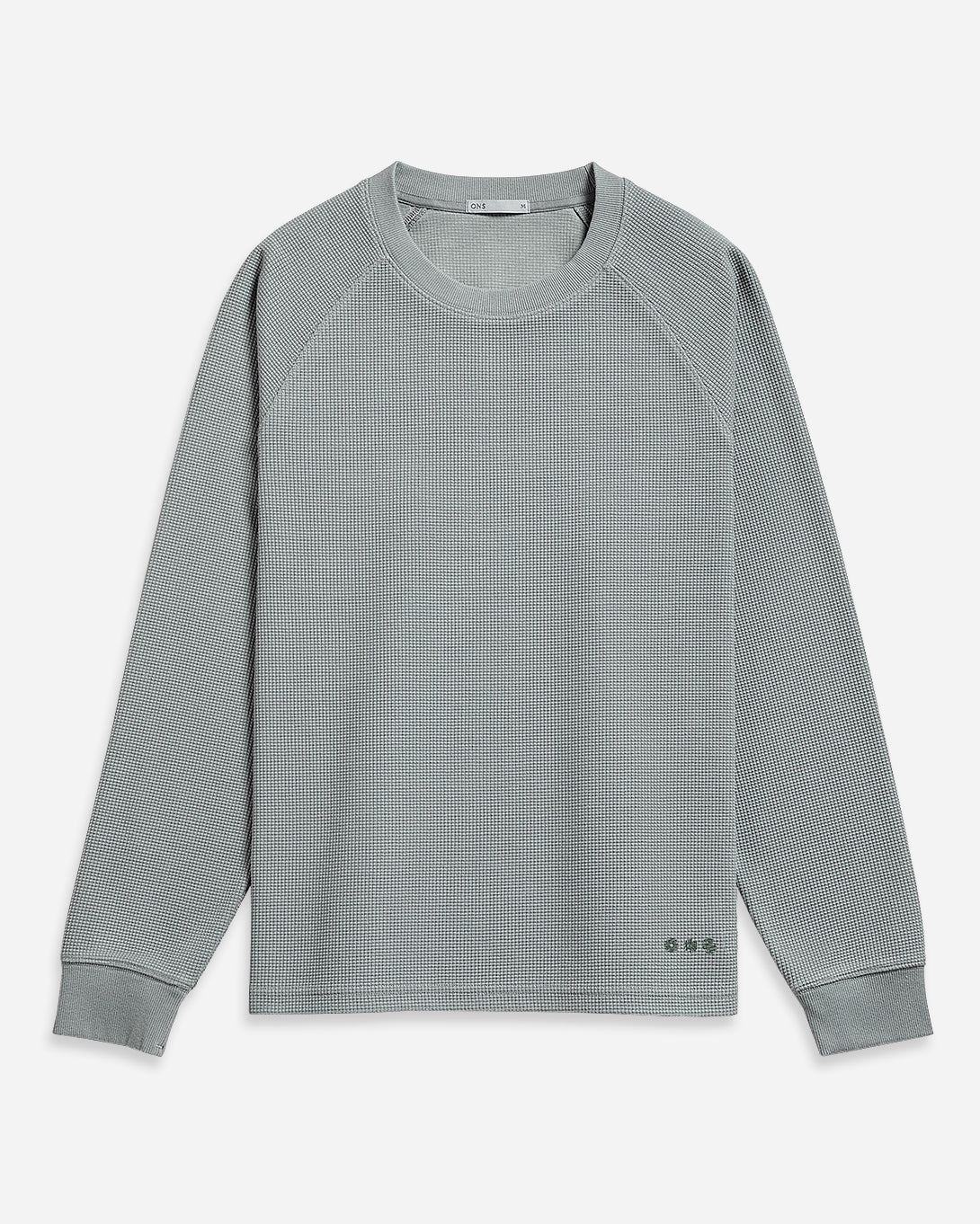 Silver Blue Deon Waffle L/S Tee Mens Raglan Sleeve Shirt Long Sleeve Waffle Shirt
