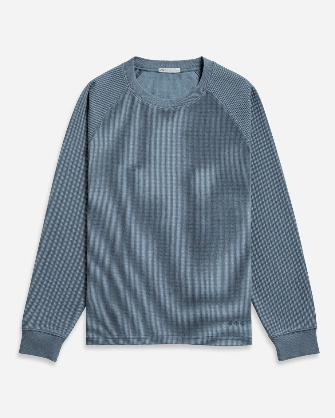 Citadel Blue Deon Waffle L/S Tee Mens Raglan Sleeve Shirt Long Sleeve Waffle Shirt
