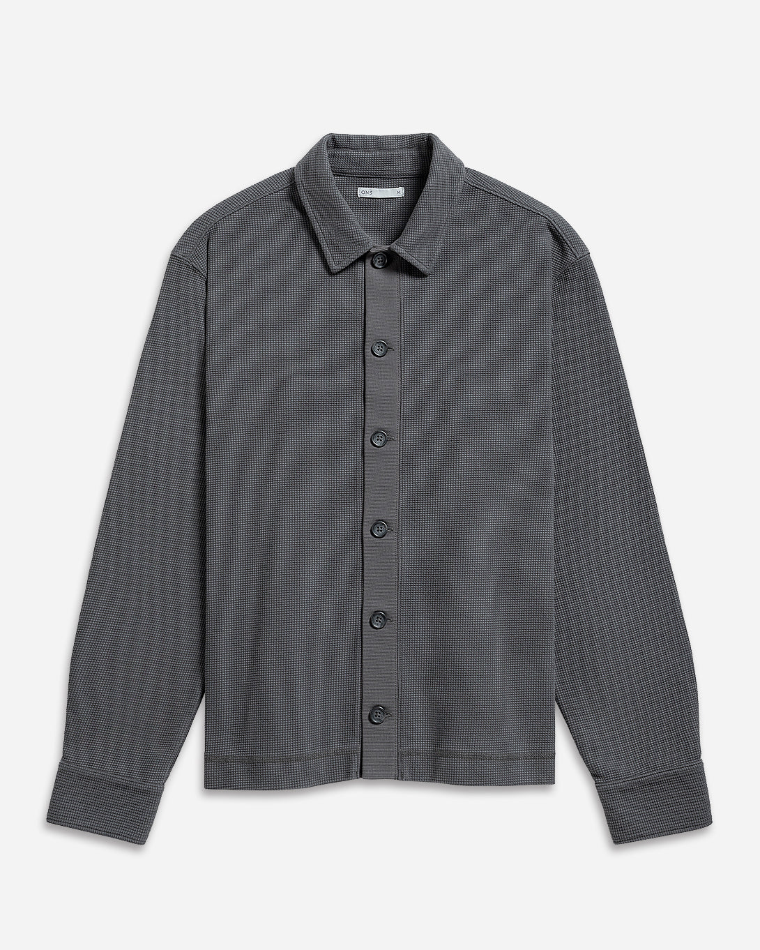 Dk Shadow Beacon Waffle L/S Shirt Blue button-up shirt mens knit long sleeve shirt collared button up shirt